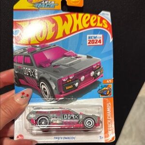 Hot Wheels Pink and Gray Rally Car Toy